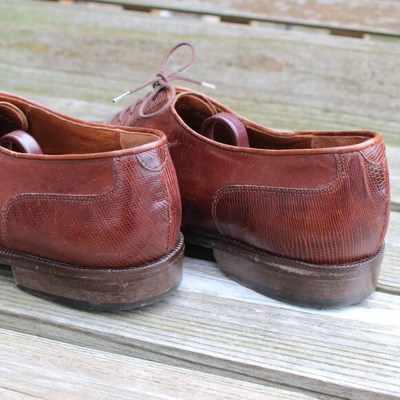 Daniele Ferradini Brown Genuine Lizard Cap Toe, Men's 7.5 M, Made in Italy, EUC - Picture 7 of 15